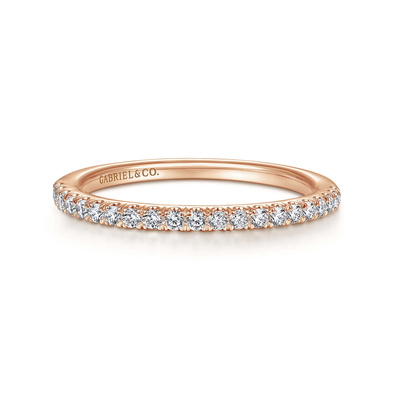 14K Rose Gold Diamond Matching Wedding Band - 0.22 ct - Shot 1