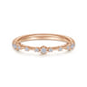 14K Rose Gold Diamond Matching Wedding Band - 0.13 ct