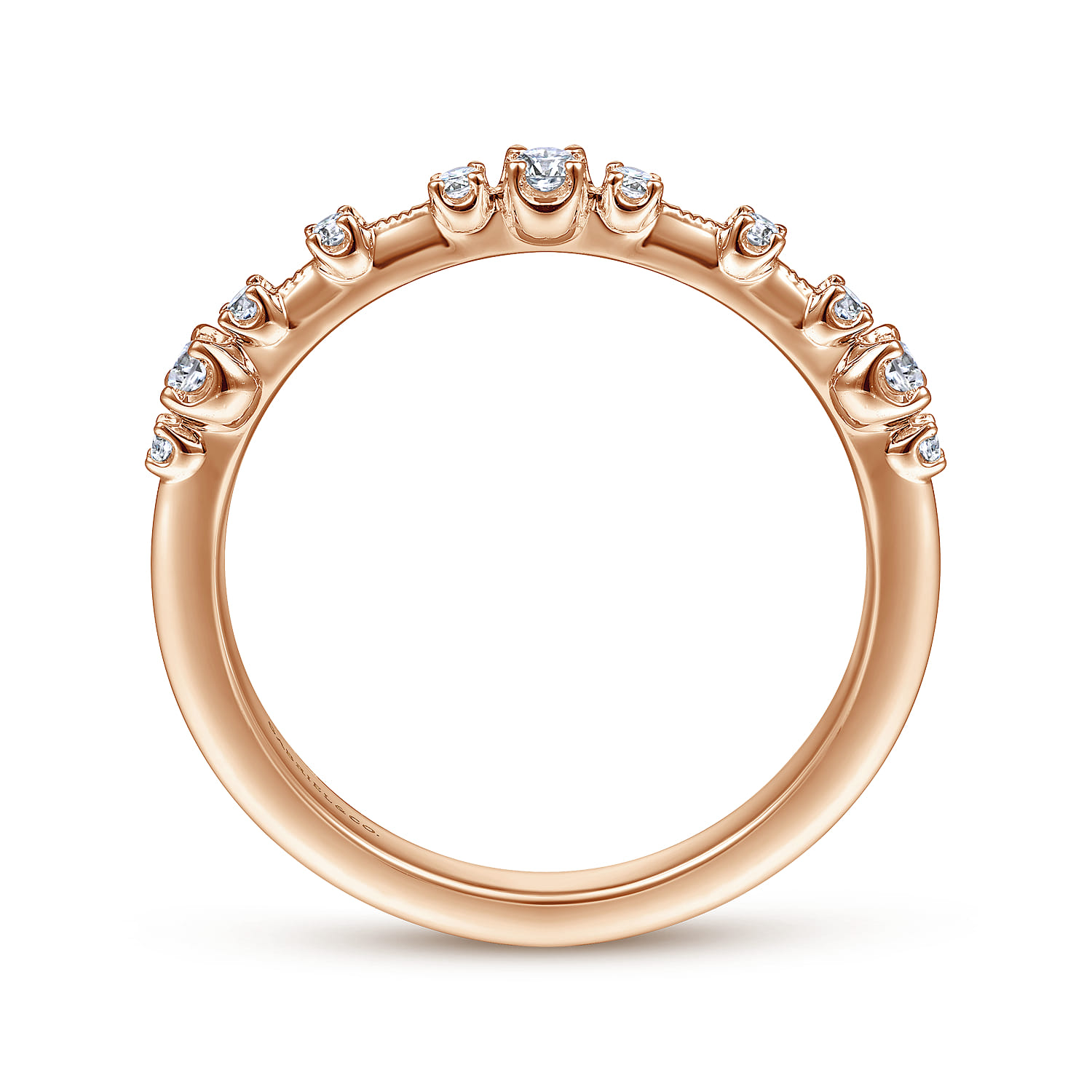 14K Rose Gold Diamond Matching Wedding Band - 0.13 ct - Shot 2