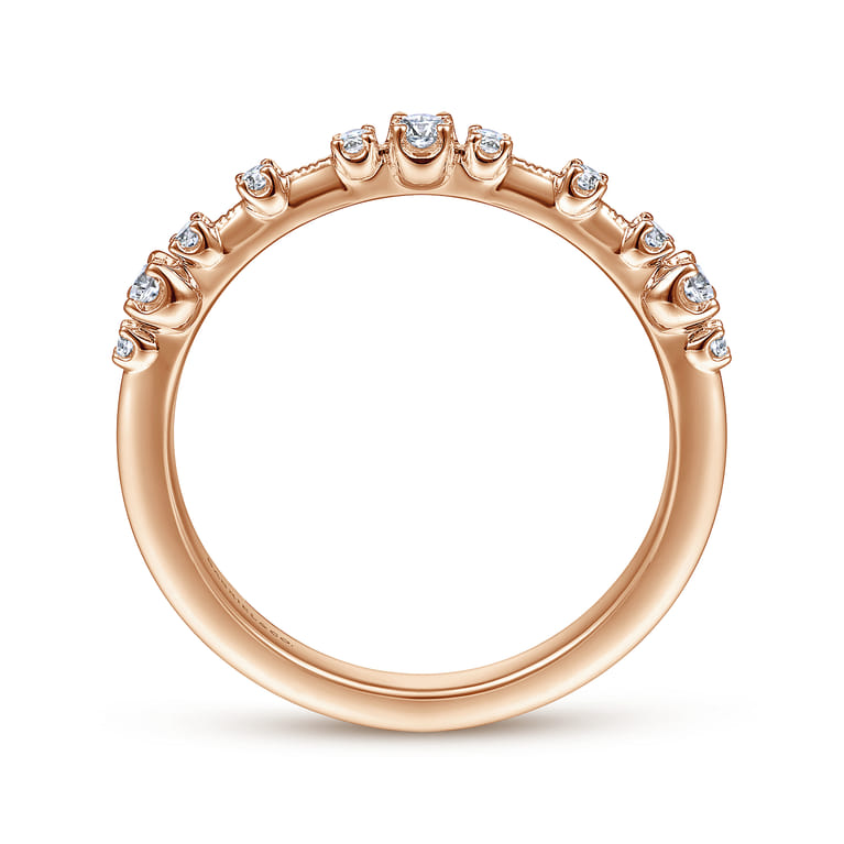 14K Rose Gold Diamond Matching Wedding Band - 0.13 ct - Shot 2