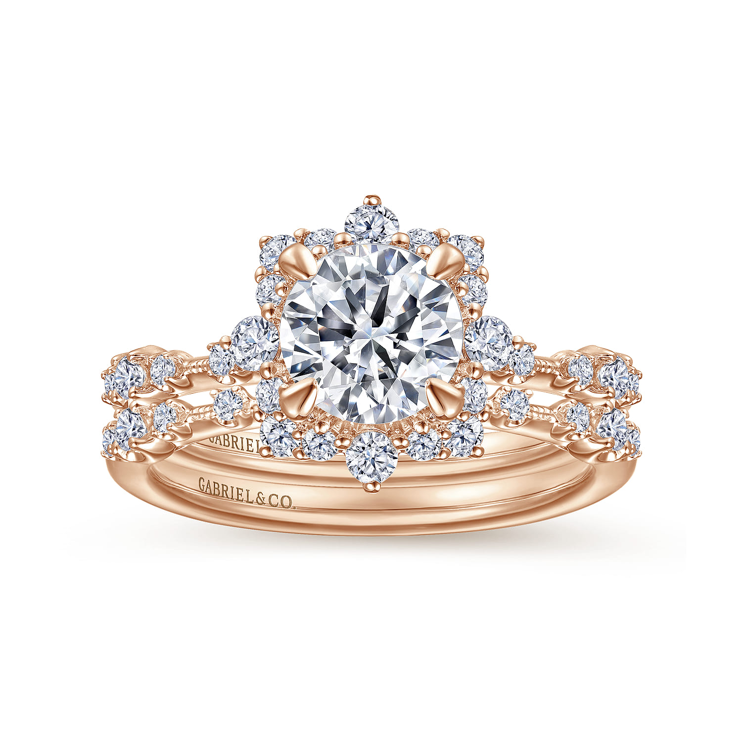 14K Rose Gold Diamond Matching Wedding Band - 0.13 ct - Shot 4