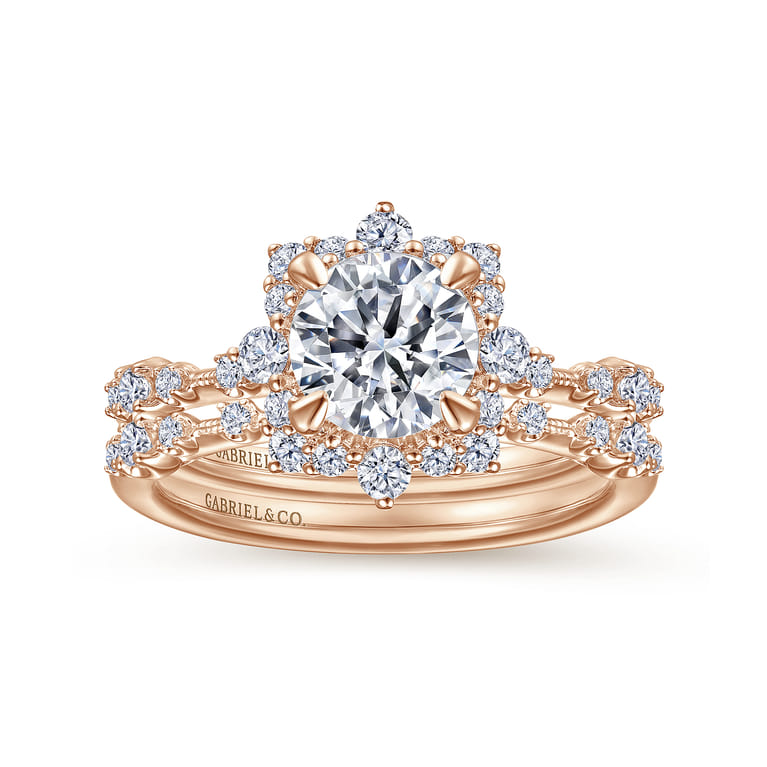 14K Rose Gold Diamond Matching Wedding Band - 0.13 ct - Shot 4
