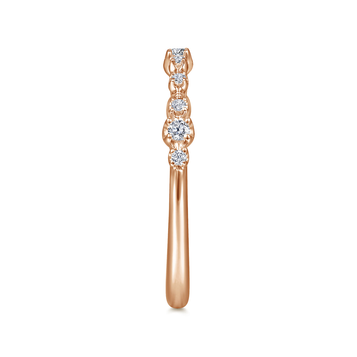 14K Rose Gold Diamond Matching Wedding Band - 0.13 ct - Shot 5