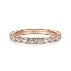 14K Rose Gold Diamond Matching Wedding Band