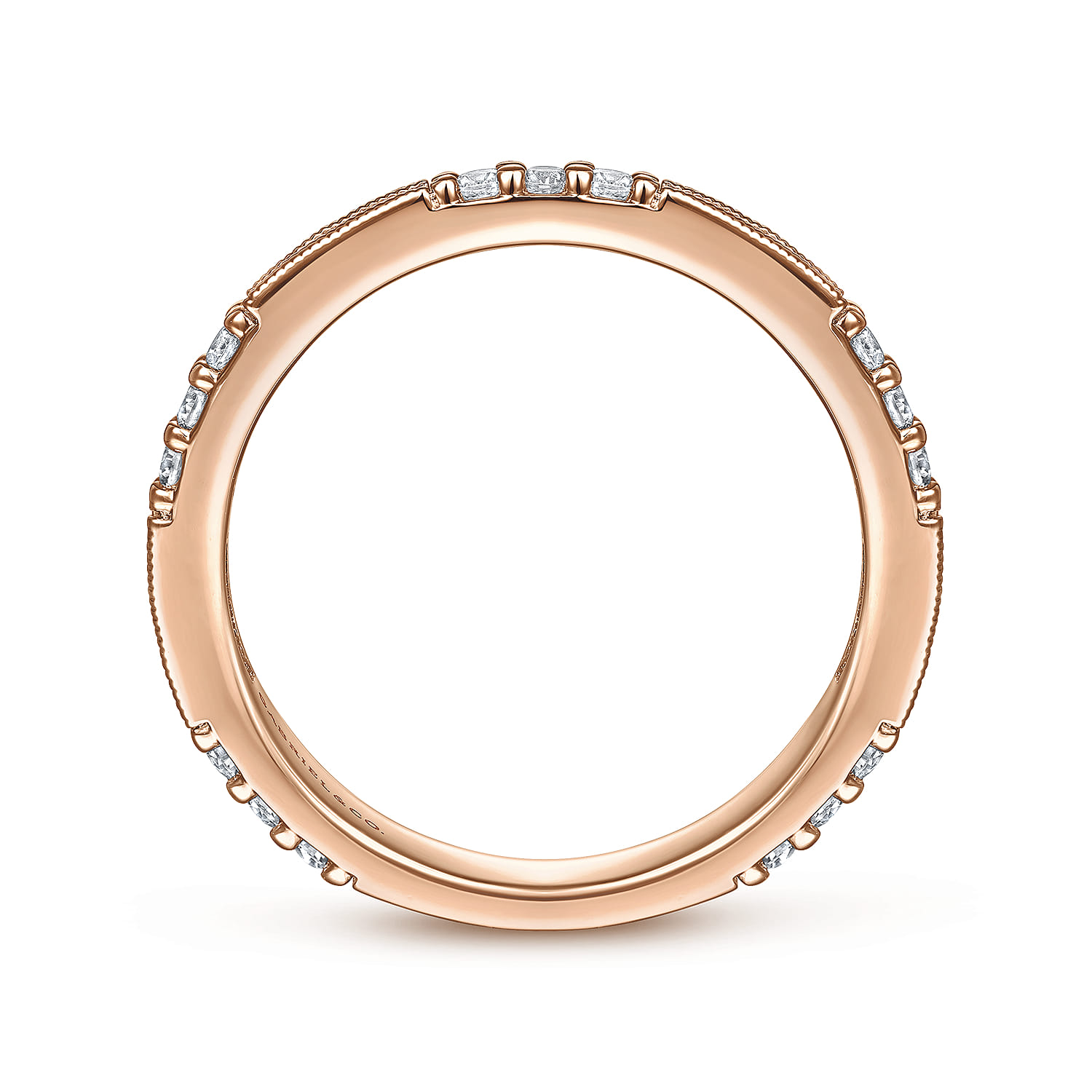 14K Rose Gold Diamond Matching Wedding Band - 0.55 ct - Shot 2