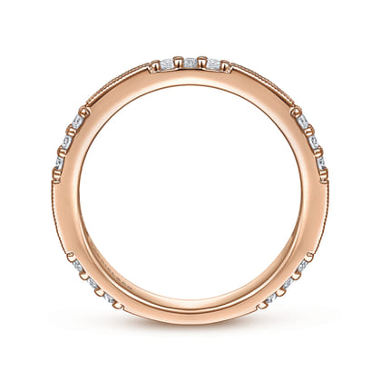 14K Rose Gold Diamond Matching Wedding Band