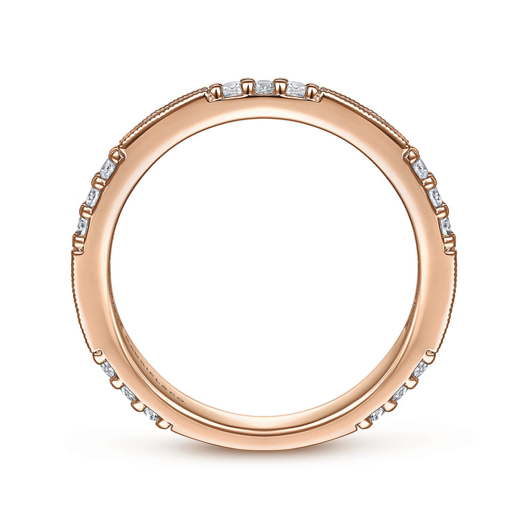14K Rose Gold Diamond Matching Wedding Band - 0.55 ct - Shot 2