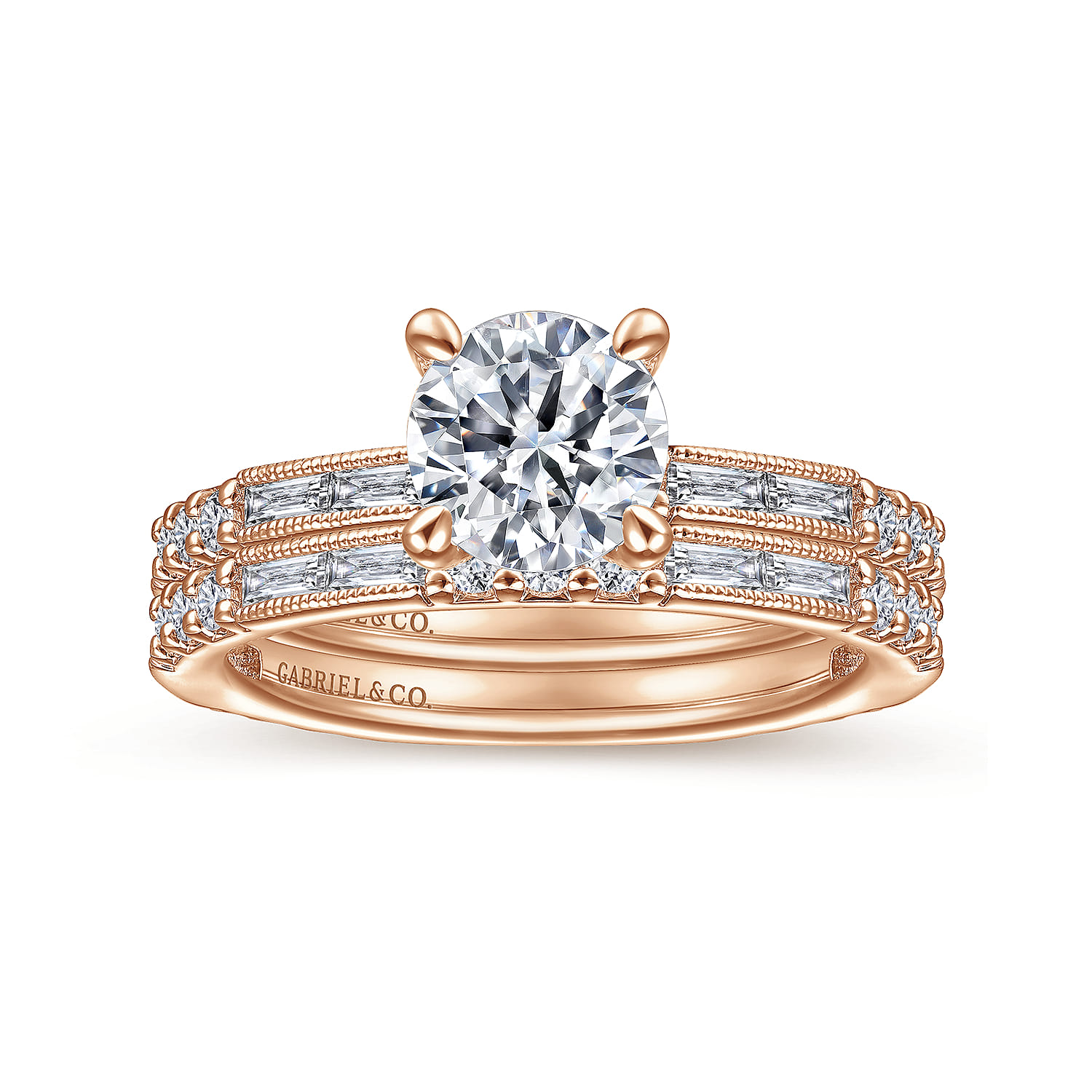 14K Rose Gold Diamond Matching Wedding Band - 0.55 ct - Shot 3