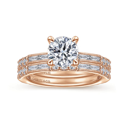 14K Rose Gold Diamond Matching Wedding Band