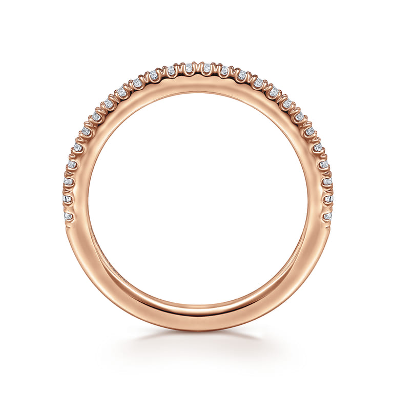 14K Rose Gold Diamond Matching Wedding Band - 0.2 ct - Shot 2