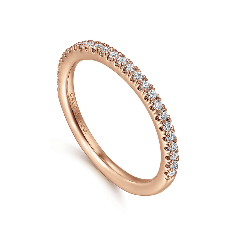 14K Rose Gold Diamond Matching Wedding Band - 0.2 ct - Shot 3