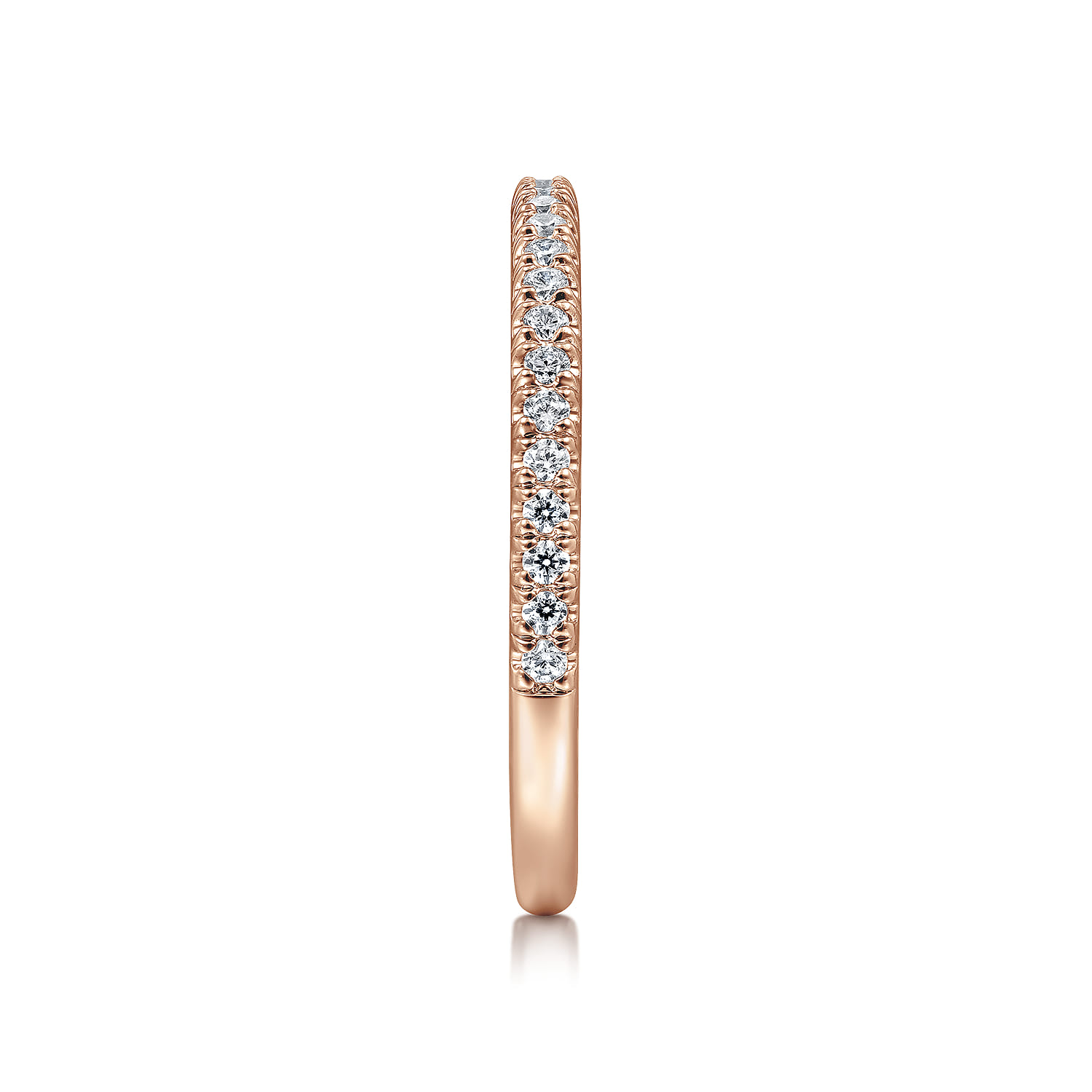 14K Rose Gold Diamond Matching Wedding Band - 0.2 ct - Shot 4