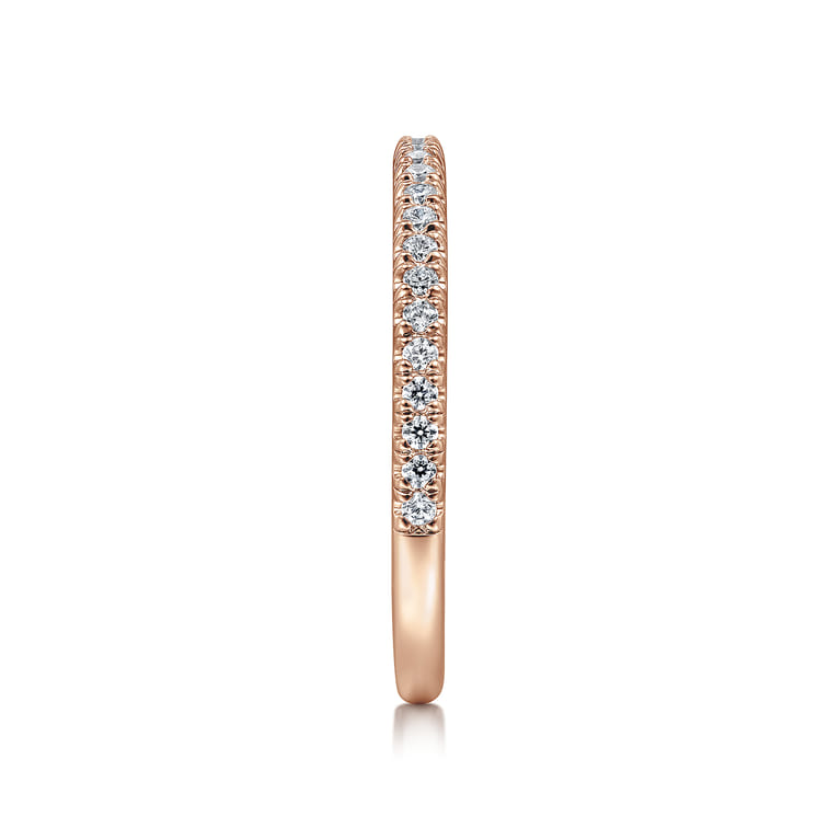 14K Rose Gold Diamond Matching Wedding Band - 0.2 ct - Shot 4
