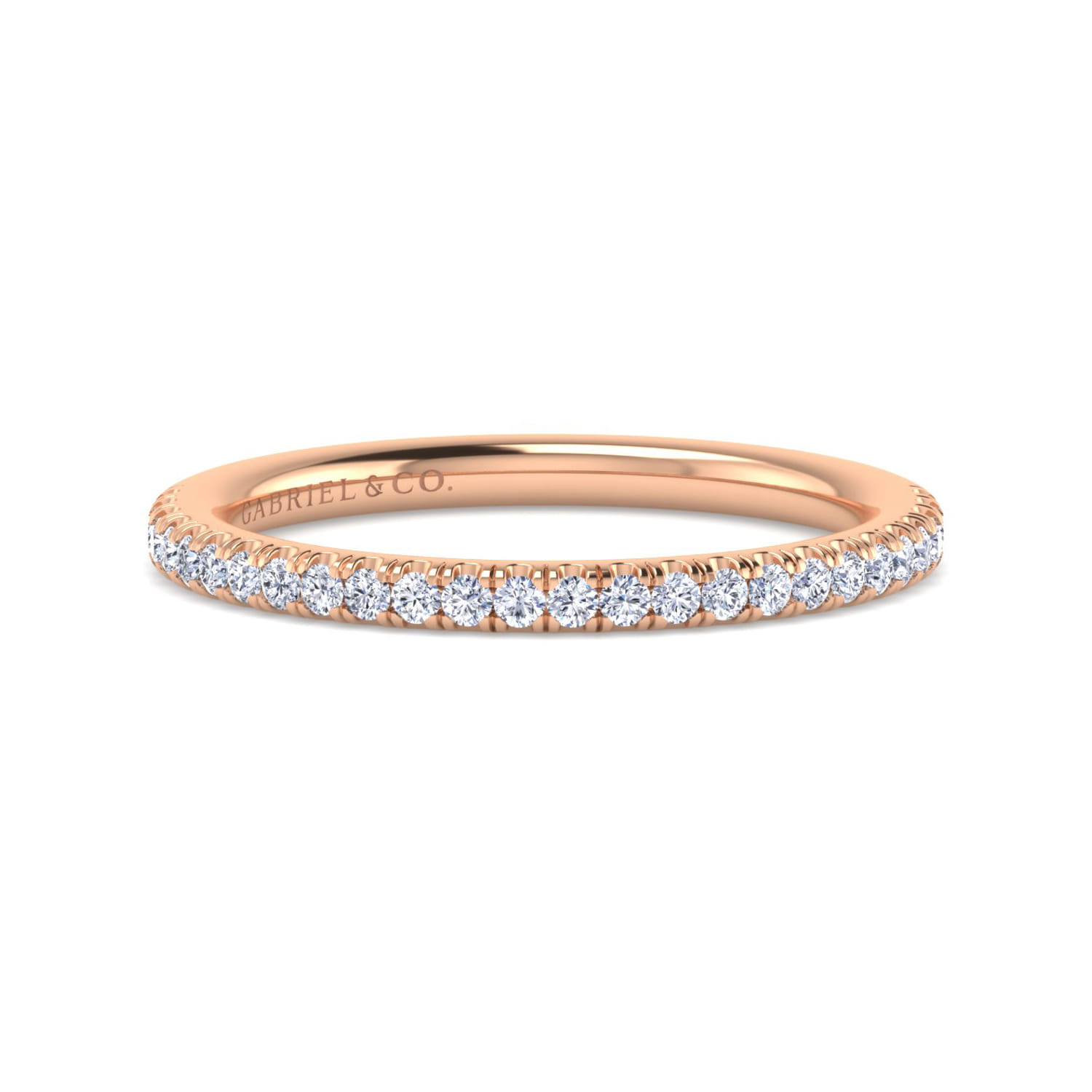 14K Rose Gold Diamond Matching Wedding Band - 0.2 ct - Shot 1