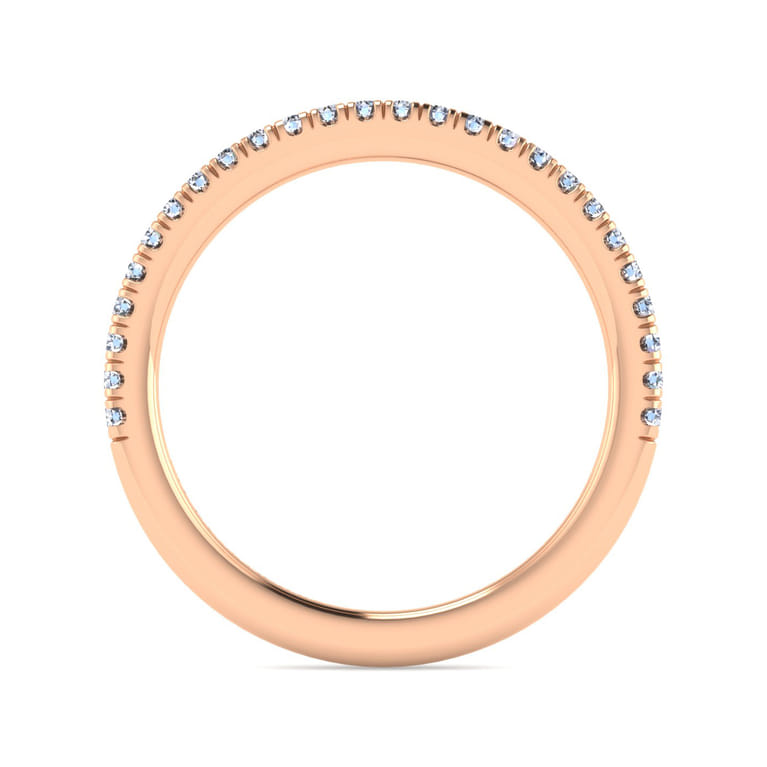 14K Rose Gold Diamond Matching Wedding Band - 0.2 ct - Shot 2