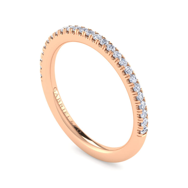 14K Rose Gold Diamond Matching Wedding Band - 0.2 ct - Shot 3
