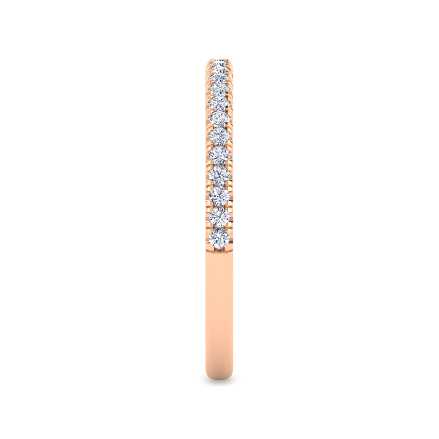 14K Rose Gold Diamond Matching Wedding Band - 0.2 ct - Shot 4