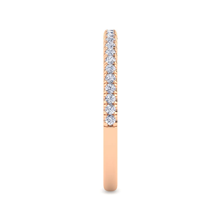 14K Rose Gold Diamond Matching Wedding Band - 0.2 ct - Shot 4