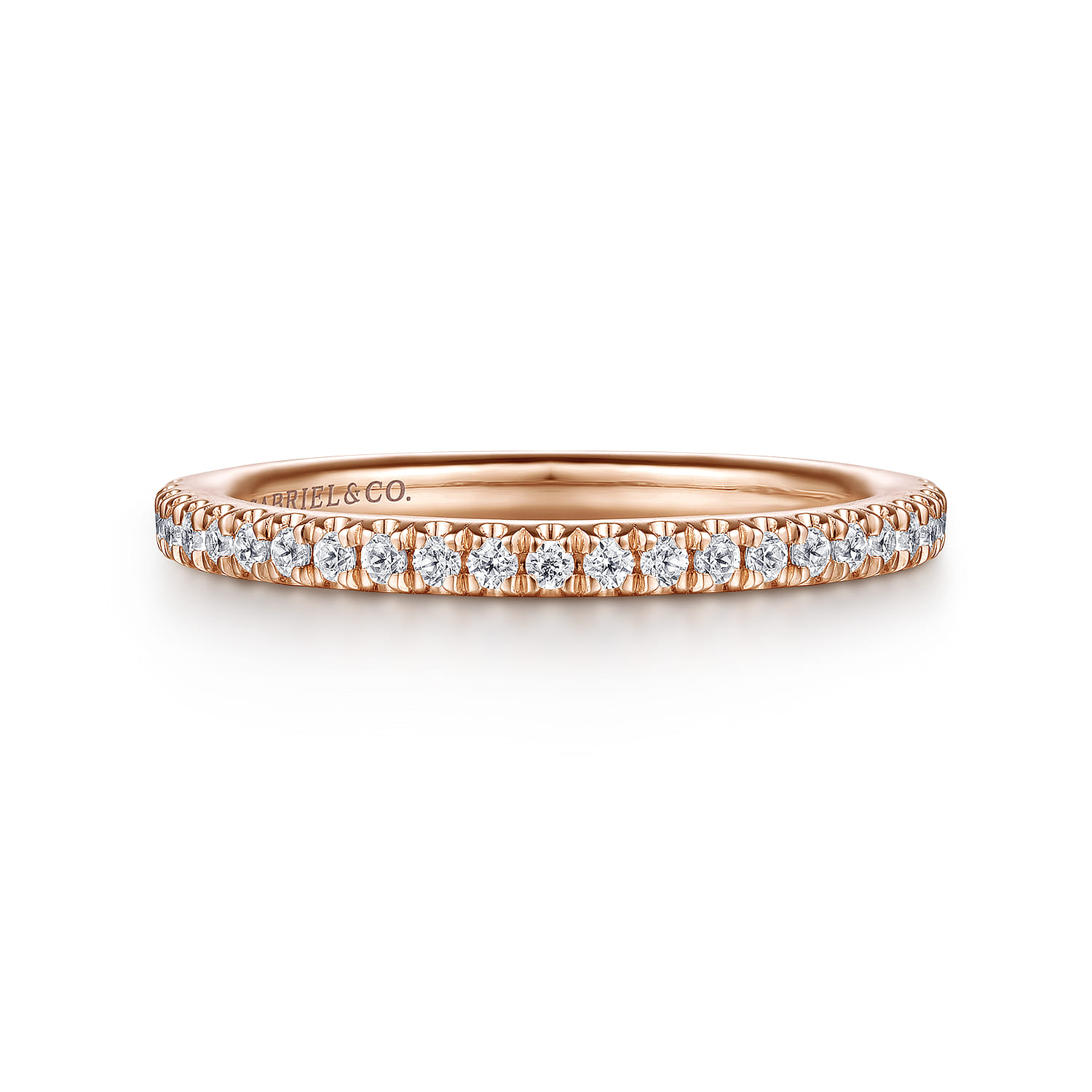 14K Rose Gold Diamond Matching Wedding Band - 0.21 ct - Shot 1