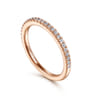 14K Rose Gold Diamond Matching Wedding Band - 0.21 ct