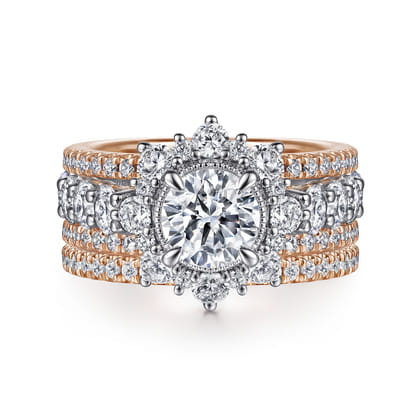 14K Rose Gold Diamond Matching Wedding Band