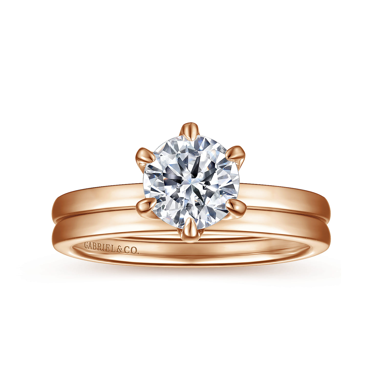 14K Rose Gold Diamond Matching Wedding Band - Shot 4