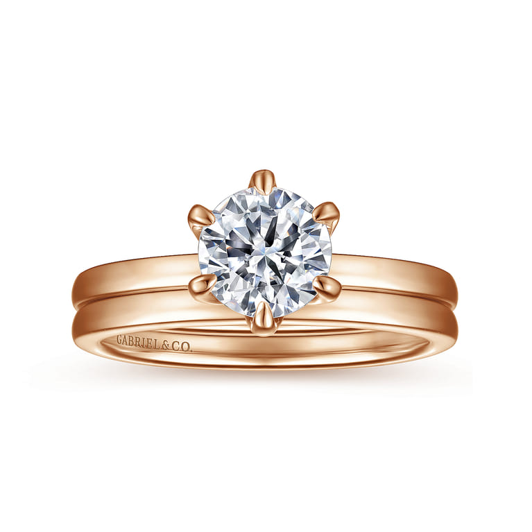 14K Rose Gold Diamond Matching Wedding Band - Shot 4