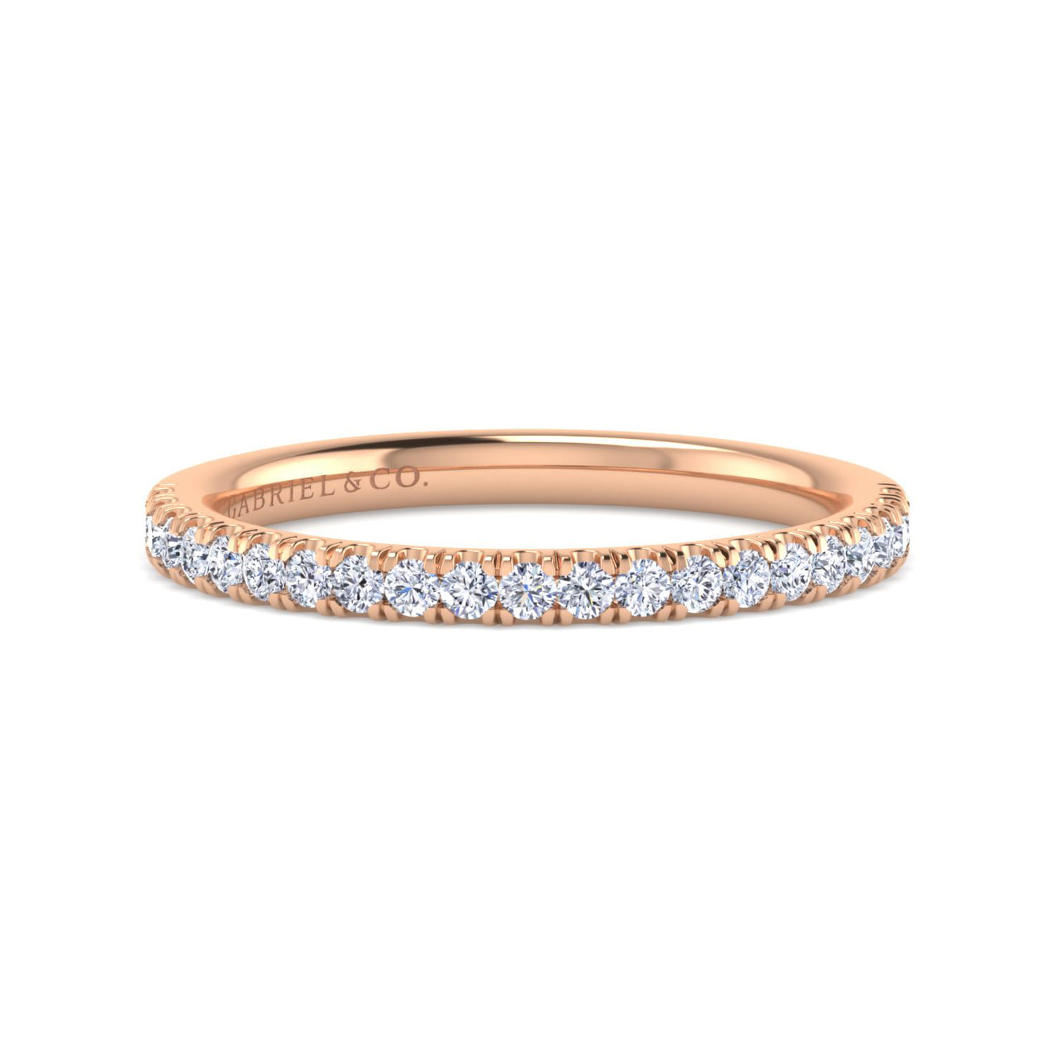 14K Rose Gold Diamond Matching Wedding Band - 0.25 ct - Shot 1