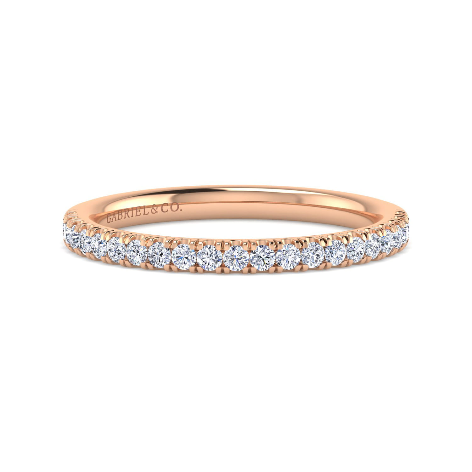 14K Rose Gold Diamond Matching Wedding Band - 0.25 ct - Shot 1