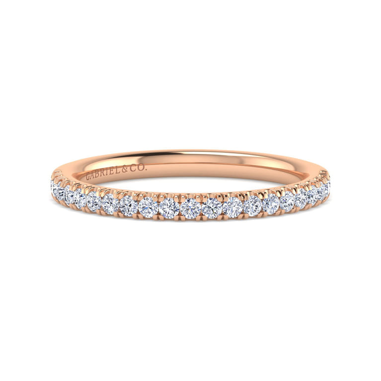 14K Rose Gold Diamond Matching Wedding Band - 0.25 ct - Shot 1