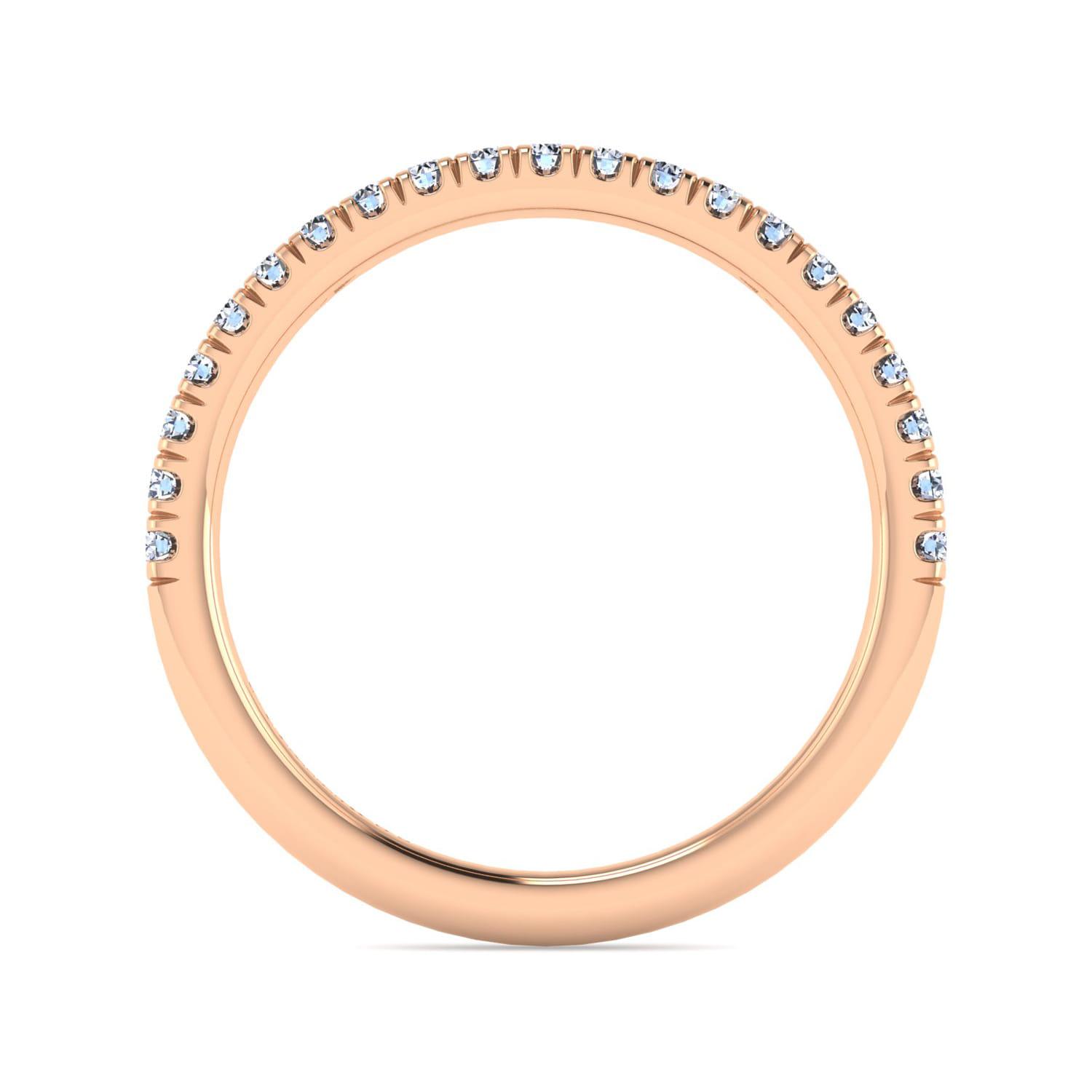 14K Rose Gold Diamond Matching Wedding Band - 0.25 ct - Shot 2