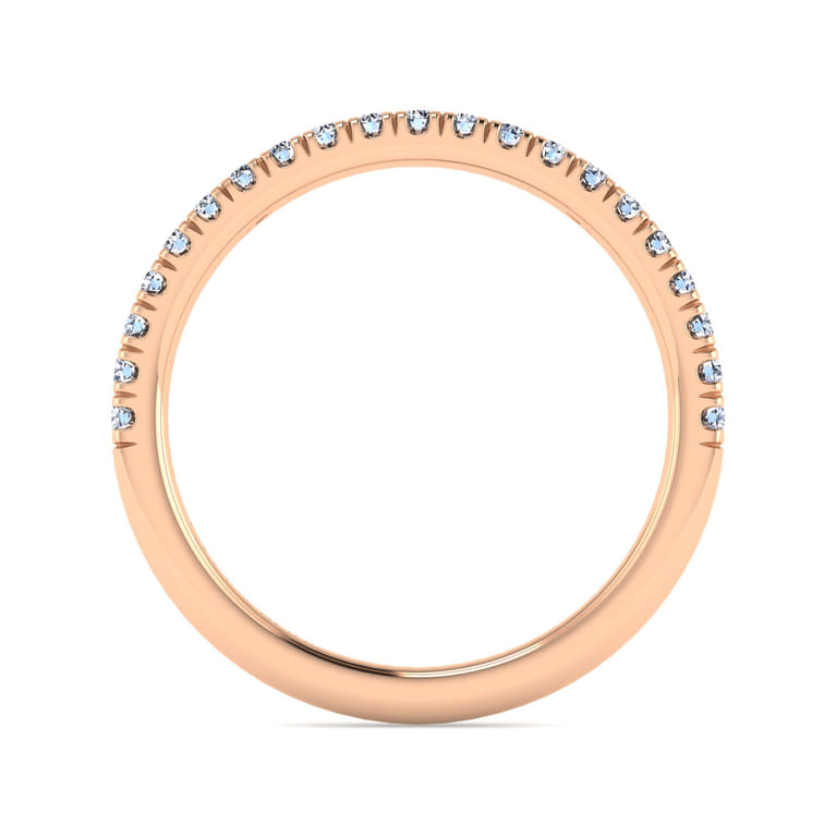 14K Rose Gold Diamond Matching Wedding Band - 0.25 ct - Shot 2