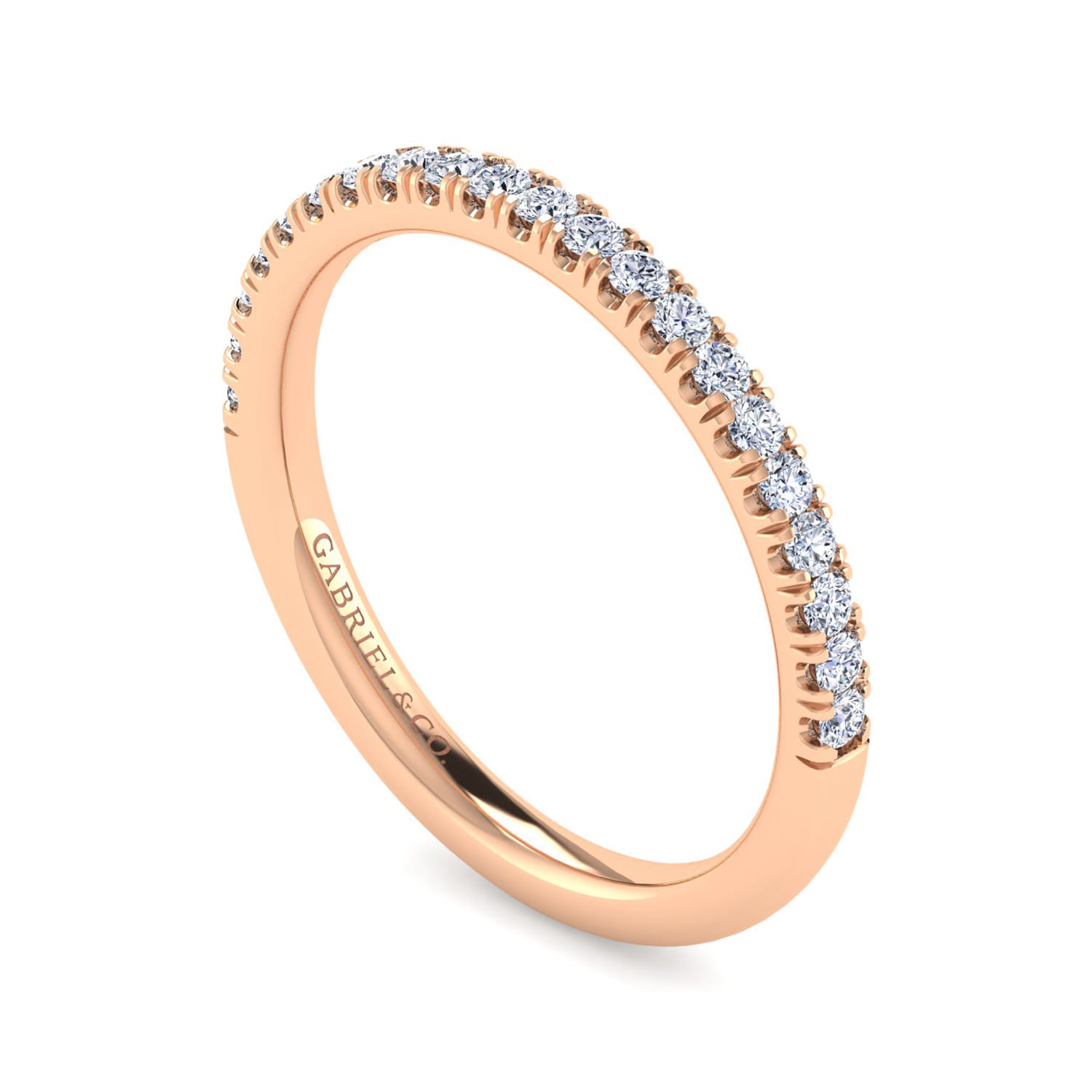 14K Rose Gold Diamond Matching Wedding Band - 0.25 ct - Shot 3