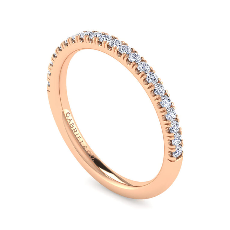 14K Rose Gold Diamond Matching Wedding Band - 0.25 ct - Shot 3