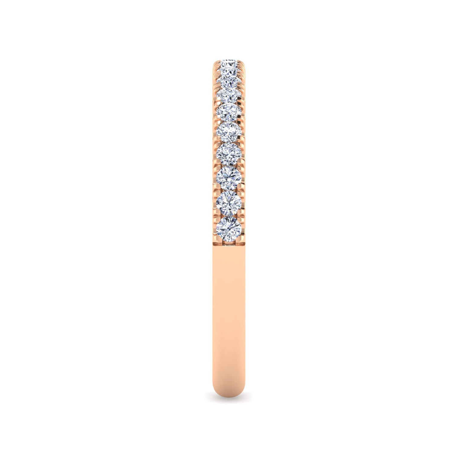 14K Rose Gold Diamond Matching Wedding Band - 0.25 ct - Shot 4