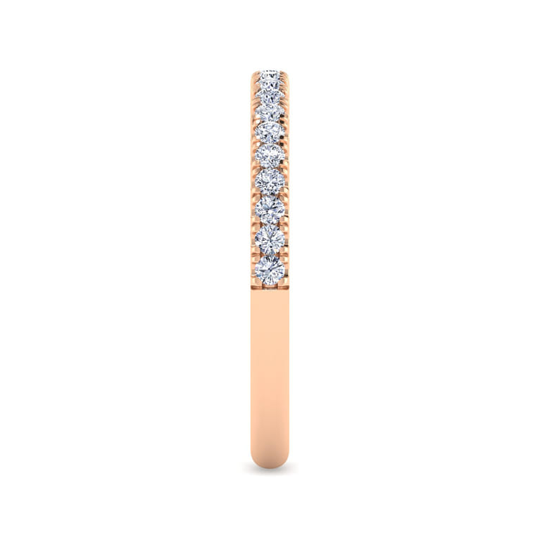 14K Rose Gold Diamond Matching Wedding Band - 0.25 ct - Shot 4