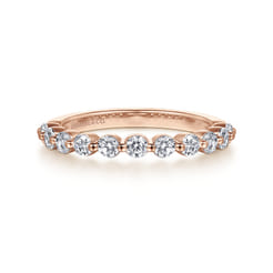 14K Rose Gold Diamond Matching Wedding Band