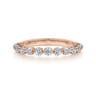 14K Rose Gold Diamond Matching Wedding Band - 0.8 ct