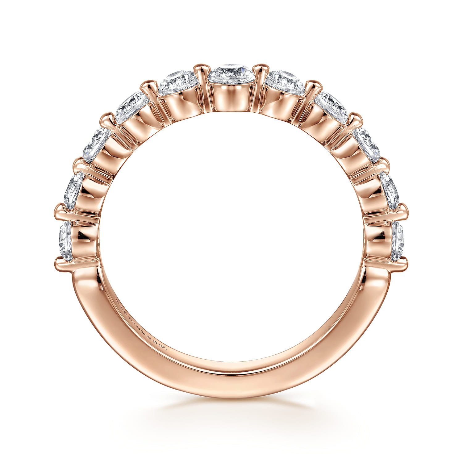 14K Rose Gold Diamond Matching Wedding Band - 0.8 ct - Shot 2