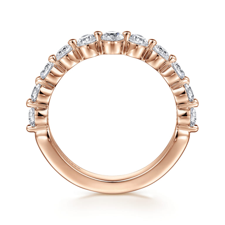 14K Rose Gold Diamond Matching Wedding Band - 0.8 ct - Shot 2