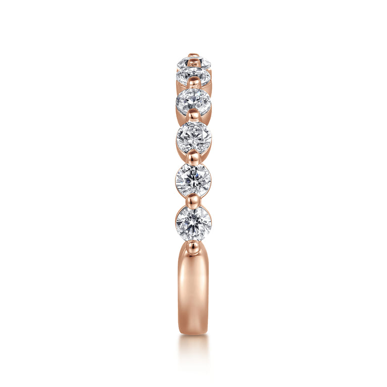 14K Rose Gold Diamond Matching Wedding Band - 0.8 ct - Shot 4