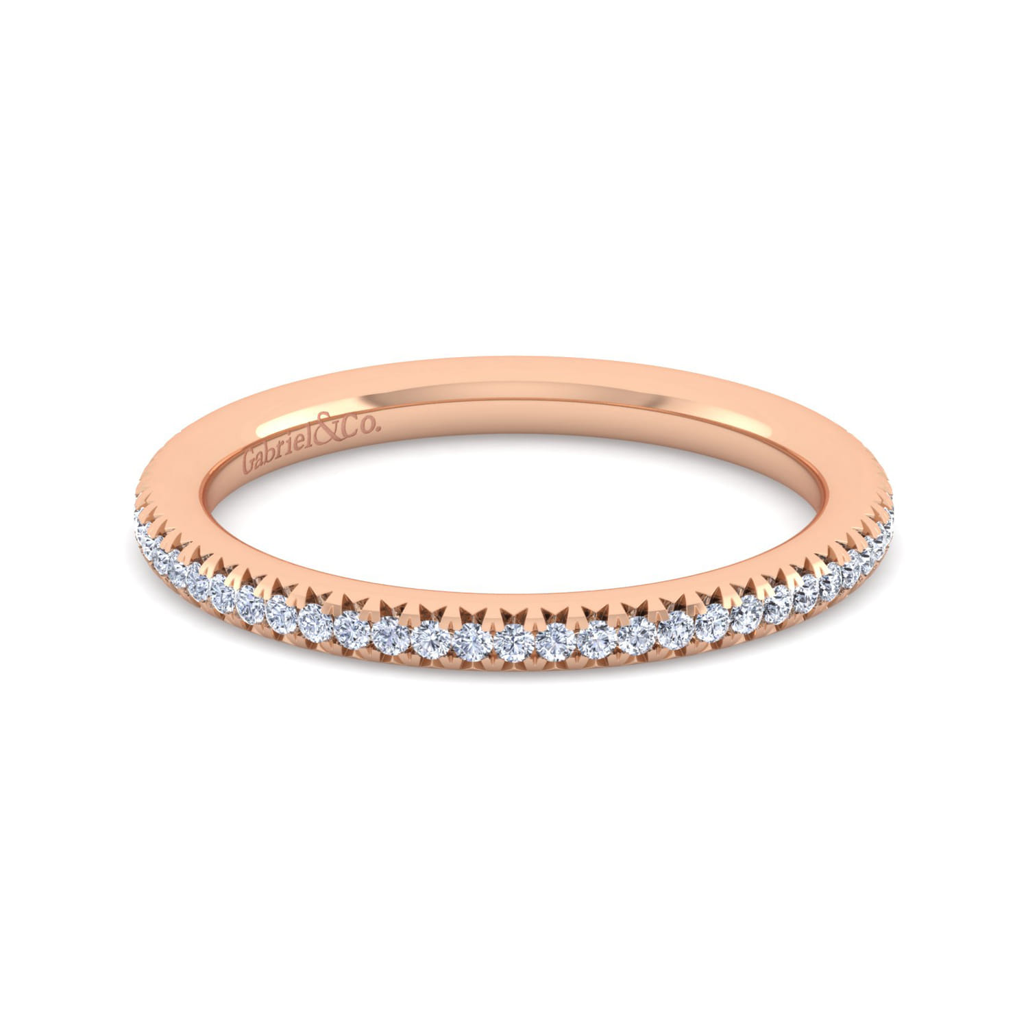 14K Rose Gold Diamond Matching Wedding Band - 0.18 ct - Shot 1