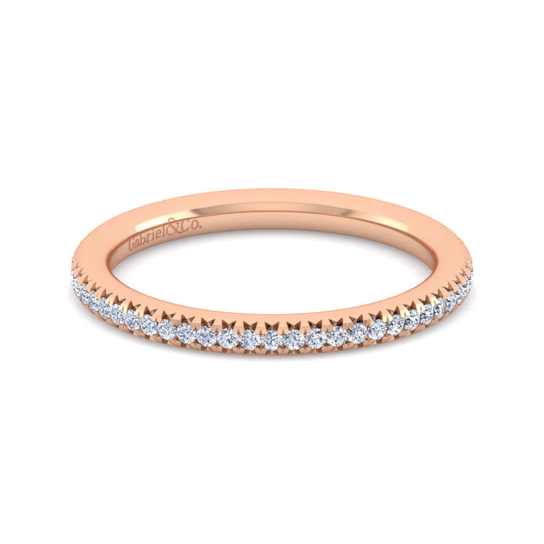 14K Rose Gold Diamond Matching Wedding Band - 0.18 ct - Shot 1