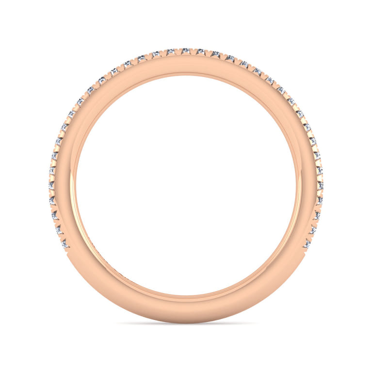 14K Rose Gold Diamond Matching Wedding Band - 0.18 ct - Shot 2