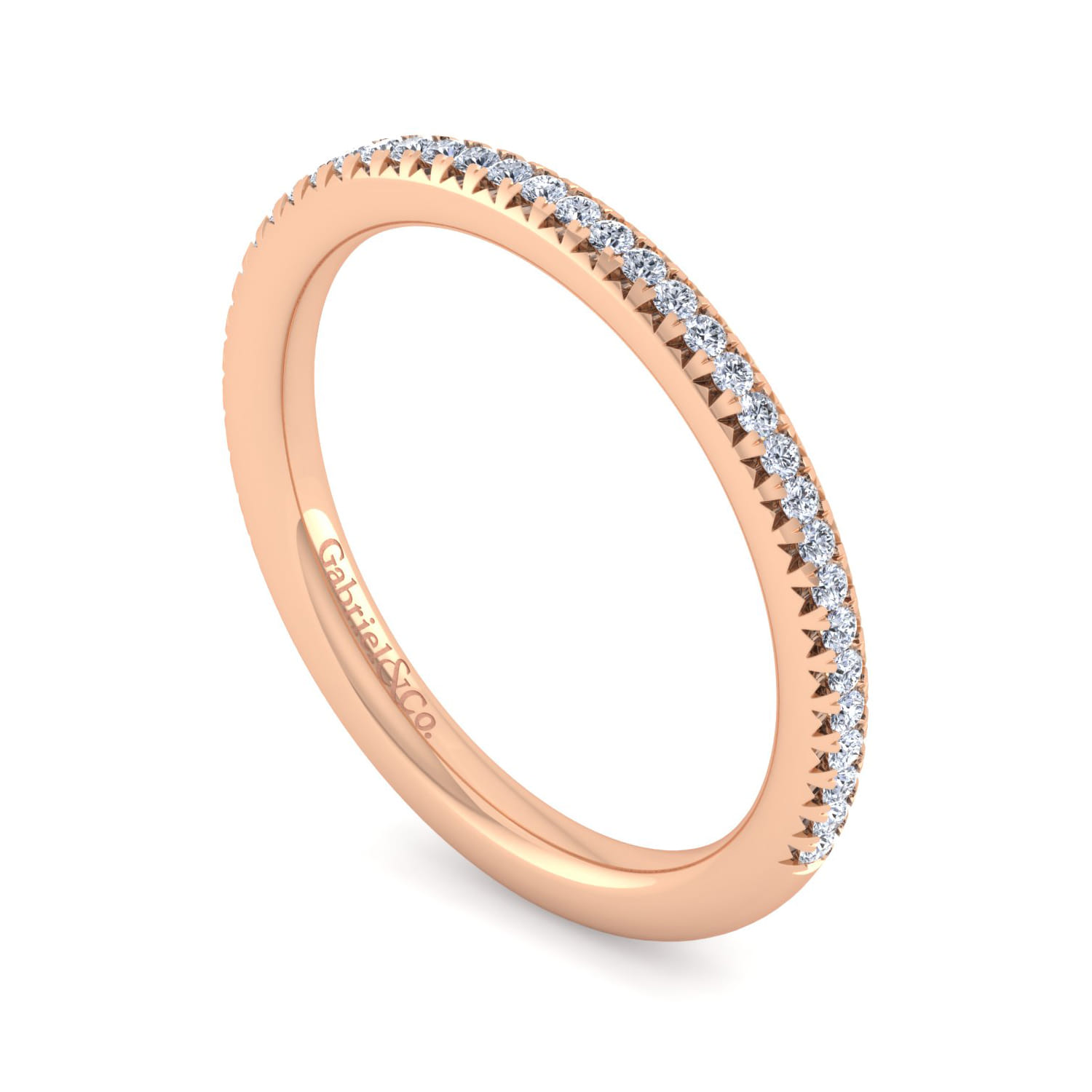 14K Rose Gold Diamond Matching Wedding Band - 0.18 ct - Shot 3