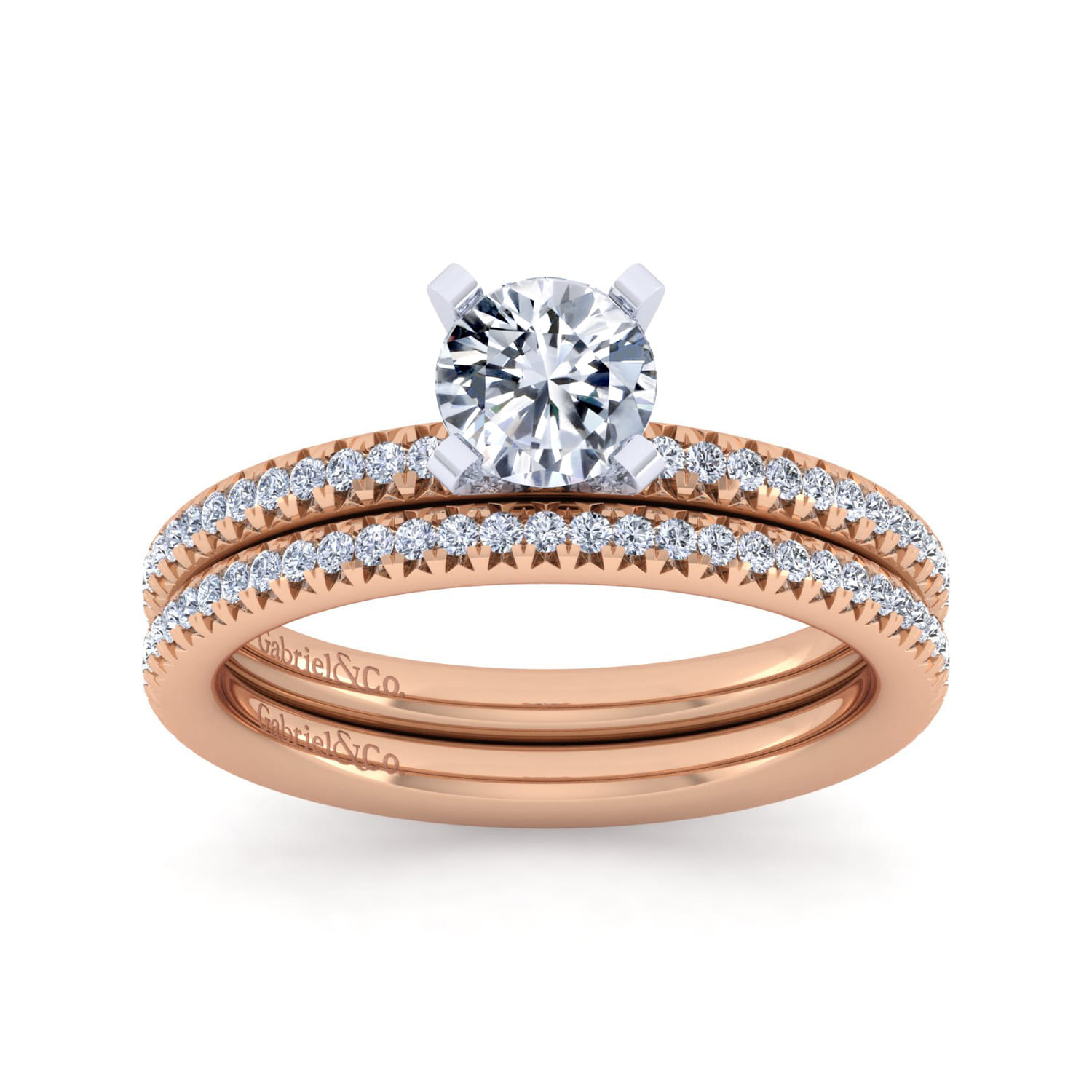 14K Rose Gold Diamond Matching Wedding Band - 0.18 ct - Shot 4