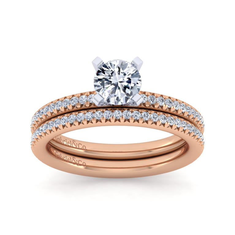 14K Rose Gold Diamond Matching Wedding Band - 0.18 ct - Shot 4