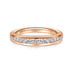 14K Rose Gold Diamond Matching Wedding Band