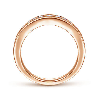 14K Rose Gold Diamond Matching Wedding Band