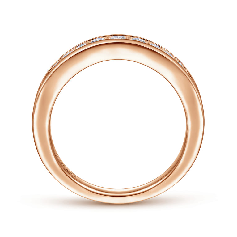 14K Rose Gold Diamond Matching Wedding Band - 0.38 ct - Shot 2